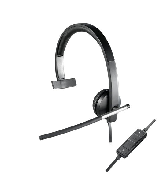Logitech H650e | Bedrade On-ear Mono Headset | USB-A | Zwart/Zilver - Matmuis - Matmuis