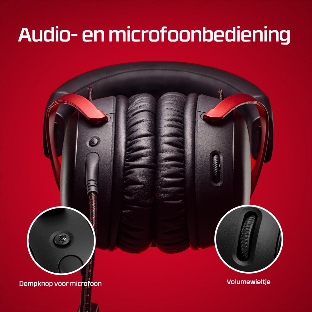 HyperX Cloud III | Bedrade Over-ear Gaming Headset | 3.5mm + USB-A + USB-C | Zwart/Rood - Matmuis - Matmuis