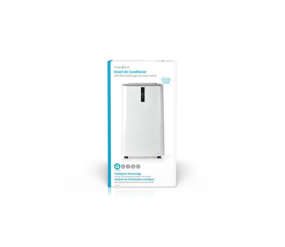 Nedis WIFIACMB1WT9 | Mobiele airconditioner | 3-in-1: koelen, ontvochtigen, ventileren | 9000 BTU | Wi-Fi & app-bediening | 65 dB | Wit