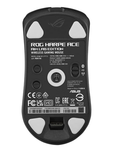 ASUS ROG Harpe Ace Aim Lab Edition | Draadloze Muis | Links- en Rechtshandig | RF + Bluetooth + USB-A | 36000 DPI | Zwart - Matmuis - Matmuis