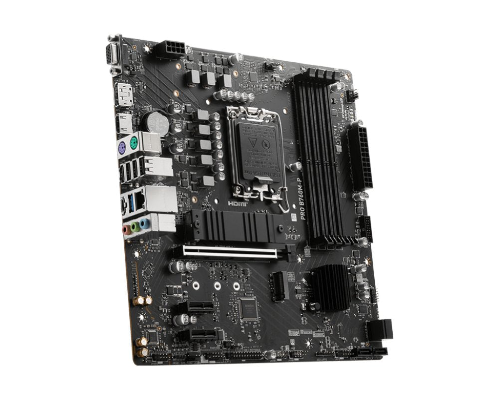 MB MSI PRO B760M-P | Socket LGA 1700 | Intel B760 | 4xDDR5 | Micro-ATX | Moederbord - Matmuis - Matmuis