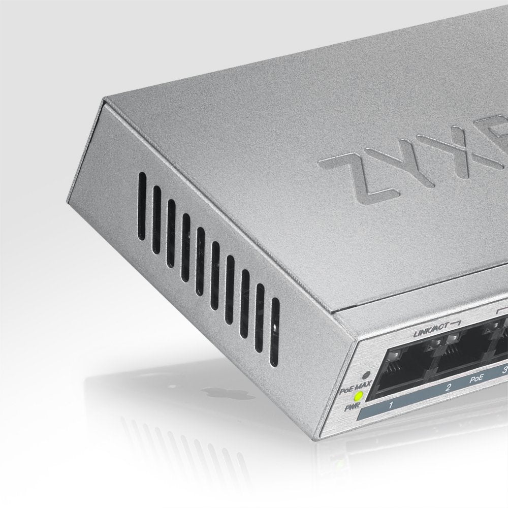 Zyxel GS1005HP | Unmanaged Switch | 5 Poorten | Gigabit Ethernet | PoE | Zilver - Matmuis