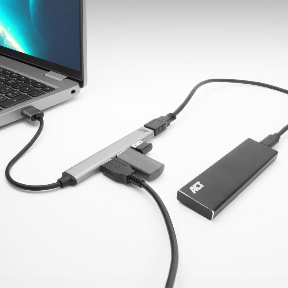 ACT AC6225 | USB 2.0 Interface Hub | 480 Mbit/s | Grijs - Matmuis - Matmuis