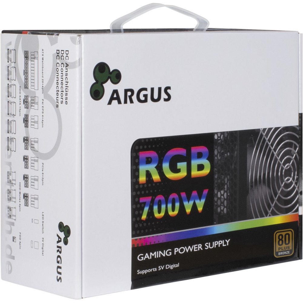 Inter-Tech Argus RGB-700W II | 700 Watt Bronze ATX PSU | Power Supply | Voeding - Matmuis - Matmuis