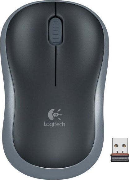 Logitech M185 | Draadloze Muis | Links- en Rechtshandig | RF | 1000 DPI | Zwart/Grijs - Matmuis - Matmuis
