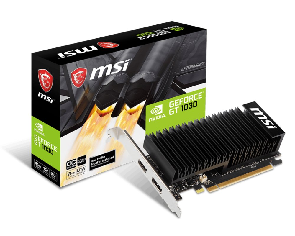 MSI GeForce GT1030 LP OC | 2GB GDDR4 VRAM | Low Profile | Videokaart | GPU | Nvidia - Matmuis