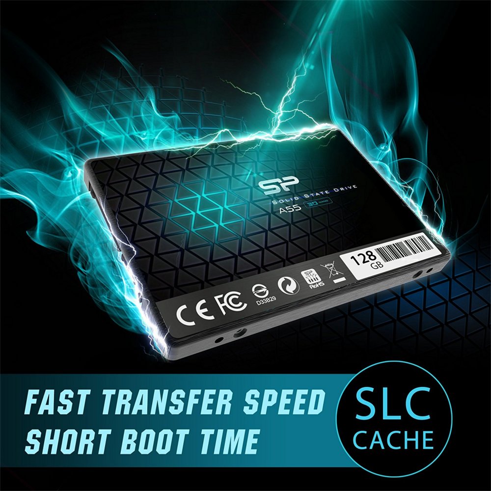 Silicon Power A55 | 128GB SATA SSD | 2.5'' | 460MB/s Lezen | 360MB/s Schrijven - Matmuis