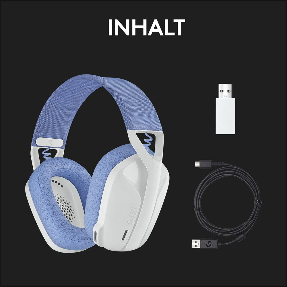 Logitech G G435 | Draadlooze Over-ear Gaming Headset | Bluetooth & USB-A Receiver | Wit/Lilac - Matmuis - Matmuis