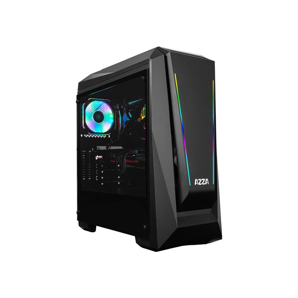 Azza Chroma 410A RGB | Midi Tower Case | Zwart - Matmuis