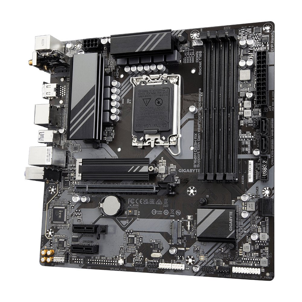Gigabyte B760M DS3H AX (rev. 1.x) | Socket LGA 1700 | Intel B760 | 4xDDR5 | Micro-ATX | Moederbord - Matmuis - Matmuis