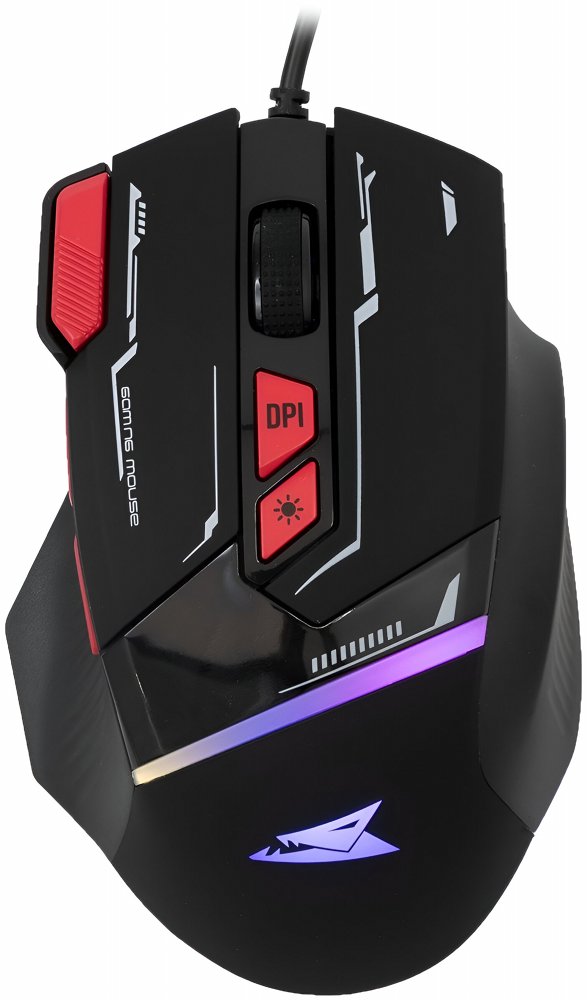 Baracuda MANTA RGB | Bekabelde Gaming Muis | Rechtshandig | USB-A | 12800 DPI | Zwart - Matmuis - Matmuis