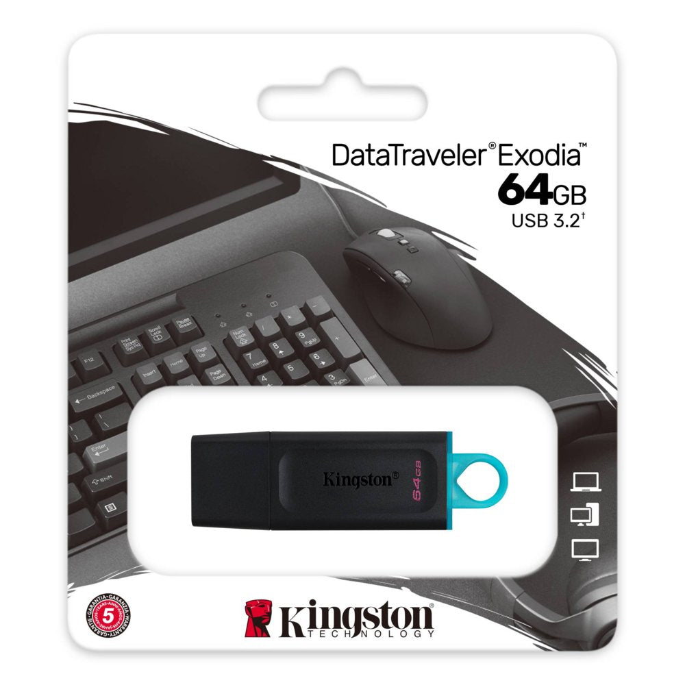 Kingston DataTraveler Exodia | 64GB USB-A 3.2 Flash Drive | Zwart - Matmuis - Matmuis