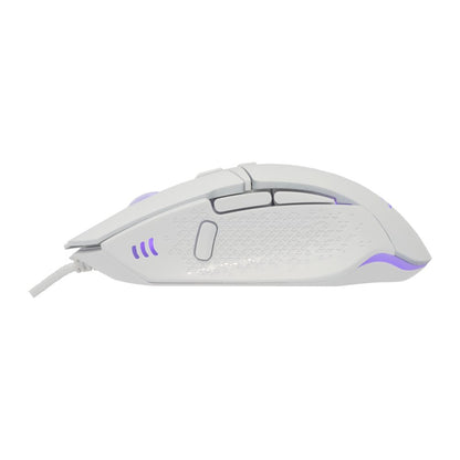 Baracuda RAPTOR RGB | Bedrade Gaming Muis | USB-A | 6400 DPI | Wit - Matmuis