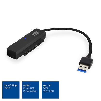 ACT kabel-tussenstuk | SATA naar USB-A | Zwart | AC1510 - Matmuis - Matmuis