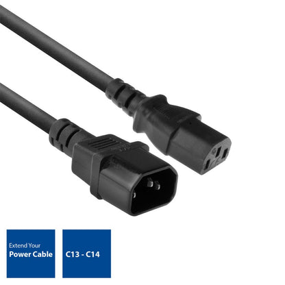 ACT AC3315 | 1,8 m Stroomsnoer | C13 naar C14 Stekker | Zwart | Voor PDU's - Matmuis - Matmuis