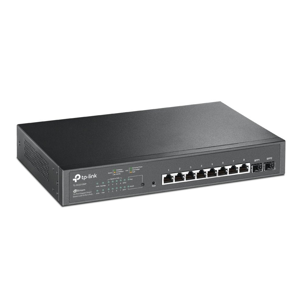TP-Link TL-SG2210MP | Managed Smart Switch | 10 Poorten | Gigabit Ethernet (10/100/1000 Mbps) | 8x PoE+