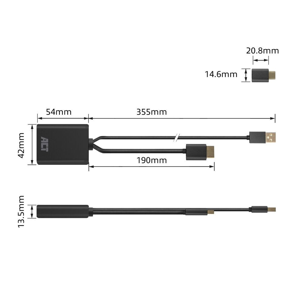 ACT AC7537 | HDMI naar USB Type C female adapter | 4K 60Hz - Matmuis - Matmuis