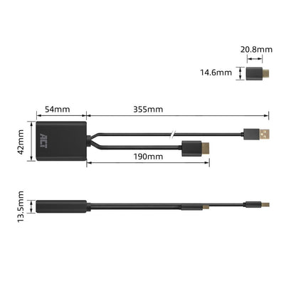 ACT AC7537 | HDMI naar USB Type C female adapter | 4K 60Hz - Matmuis - Matmuis