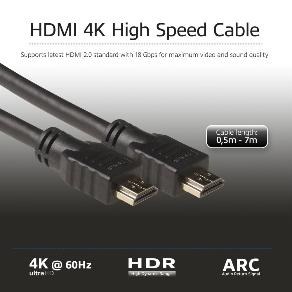 ACT AK3900 | 0,5 m High Speed Ethernet HDMI Kabel | Type A Male naar Male (AWG30) - Matmuis - Matmuis