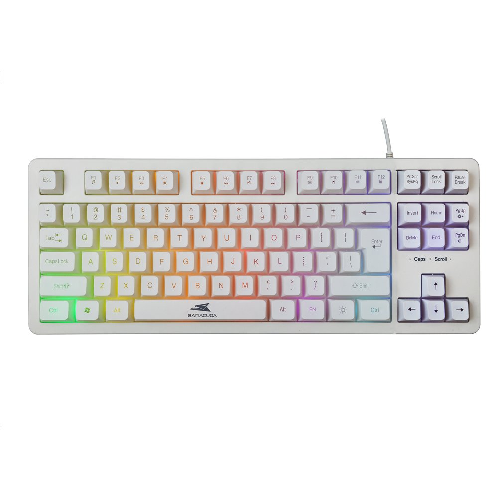 Baracuda KRILL RGB | Tenkeyless Bedraad Gaming Toetsenbord | QWERTY | Wit - Matmuis - Matmuis