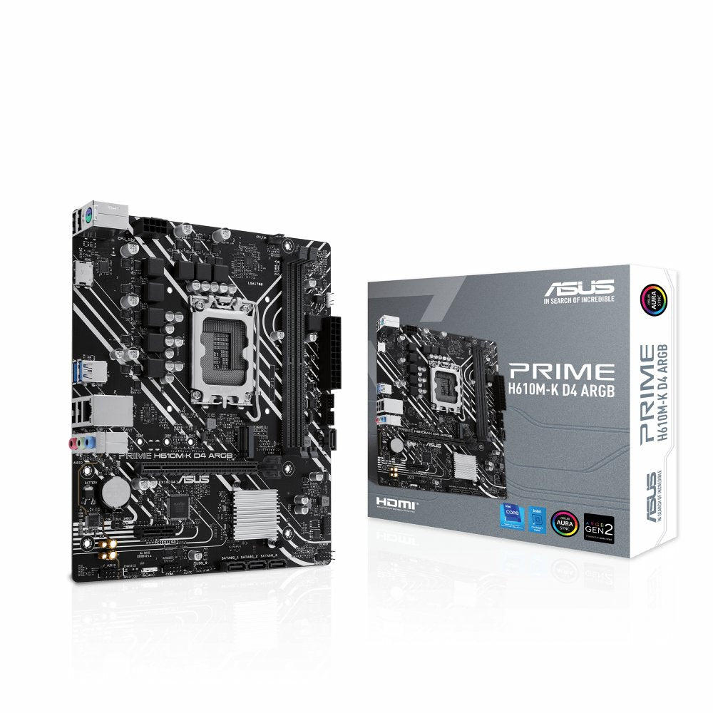 ASUS PRIME H610M-K D4 ARGB | Socket LGA 1700 | Intel H610 | 2xDDR4 | Micro-ATX | Moederbord - Matmuis - Matmuis