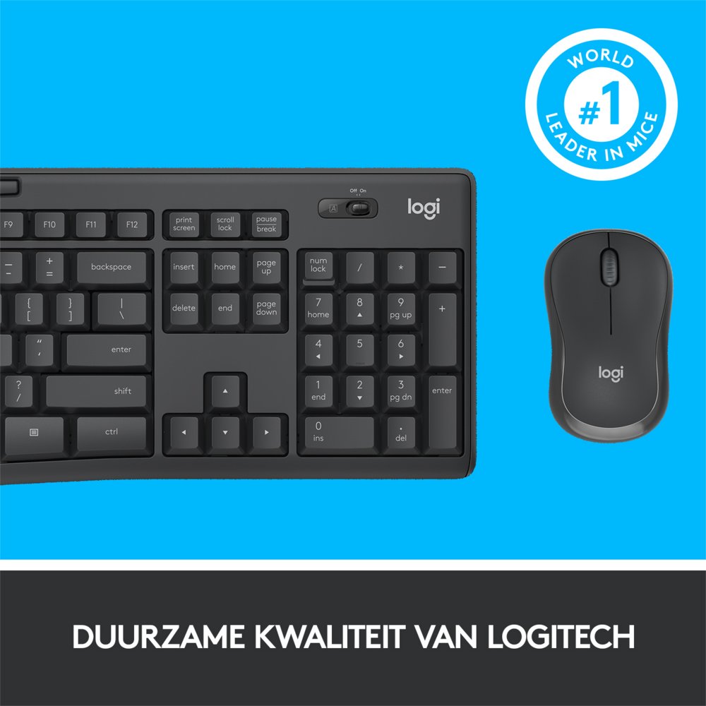 Logitech MK295 Silent | Draadloze Muis en Toetsenbordcombo | QWERTY - Matmuis - Matmuis