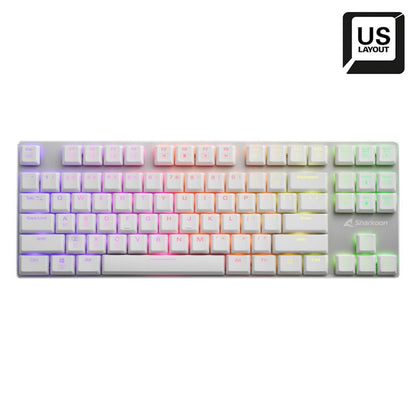 Sharkoon PureWriter TKL RGB Wit | Bedraad Toetsenbord | QWERTY US - Matmuis - Matmuis
