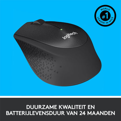 Logitech M330 Silent | Draadloze Muis | Rechtshandig | RF | 1000 DPI | Zwart - Matmuis - Matmuis
