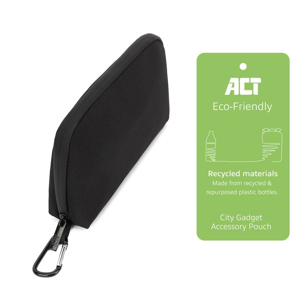 ACT AC8501 | Hand- & Schoudertas | Gerecycled PET (rPET) | Unisex | Zwart - Matmuis - Matmuis