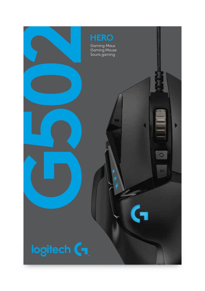 Logitech G502 HERO | Gaming Muis | Rechtshandig | USB-A (bedraad) | 100 - 25.600 DPI | Zwart - Matmuis - Matmuis