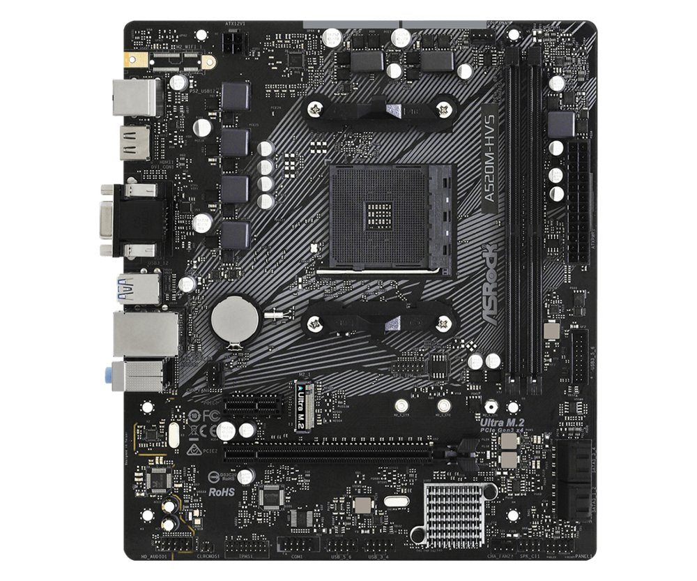 Asrock A520M-HVS | Socket AM4 | AMD A520 | 2xDDR4 | Micro-ATX | Moederbord - Matmuis - Matmuis