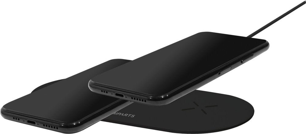 Mobiparts Dual Fast Wireless Charging Pad | Draadloze Oplader 10W Qi | Zwart