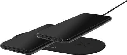 Mobiparts Dual Fast Wireless Charging Pad | Draadloze Oplader 10W Qi | Zwart