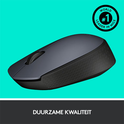 Logitech M170 | Draadloze Muis | Links- en Rechtshandig | RF | 1000 DPI | Grijs - Matmuis - Matmuis