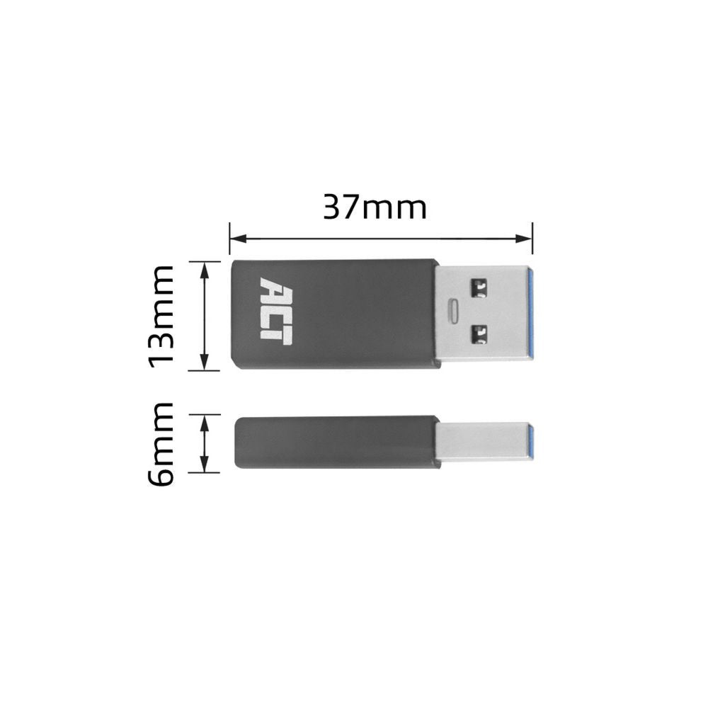 AC7375 ACT kabel-tussenstuk | USB-C naar USB-A | Grijs - Matmuis - Matmuis