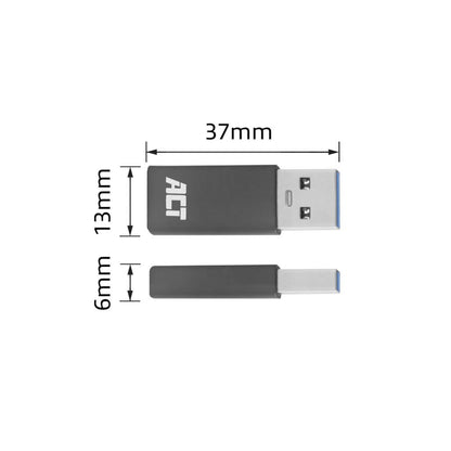 AC7375 ACT kabel-tussenstuk | USB-C naar USB-A | Grijs - Matmuis - Matmuis