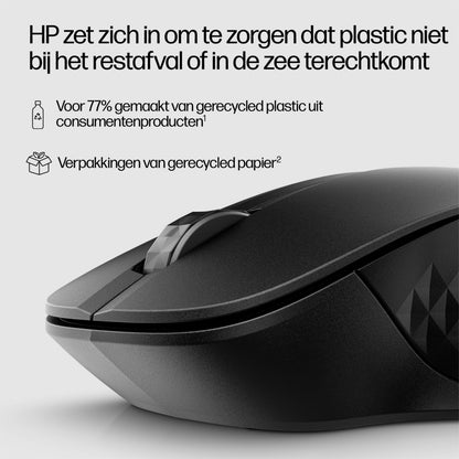 HP 430 | Multi-Device Draadloze Muis | Links- en Rechtshandig | RF + Bluetooth | 1200 DPI | Zwart - Matmuis - Matmuis