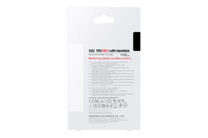 Samsung 990 PRO | 2TB NVMe SSD | M.2 Gen4 | 7.450 MB/s Lezen | 6.900 MB/s Schrijven | Heatsink