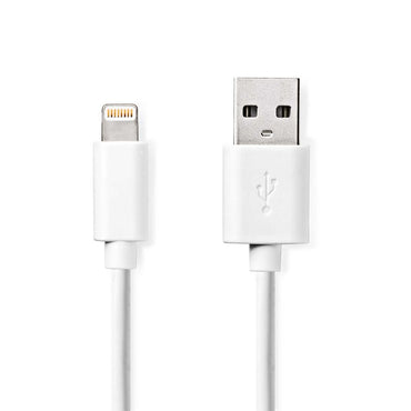 Nedis CCGL39300WT30 | Lightning-naar-USB-A kabel | 3 m | Lightning Male naar USB-A Male | Opladen en synchroniseren | Wit - Matmuis - Matmuis
