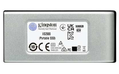 Kingston XS2000 | Externe SSD | 2000GB | USB 3.2 Gen 2x2 | Compact & Snel | Zilver/Zwart - Matmuis
