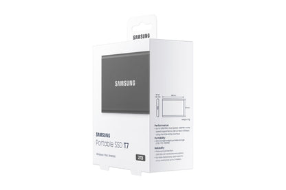 Samsung T7 | Externe SSD | 2TB | USB 3.2 Gen 2 | 1.050MB/s | Grijs | Compact & Snel - Matmuis - Matmuis