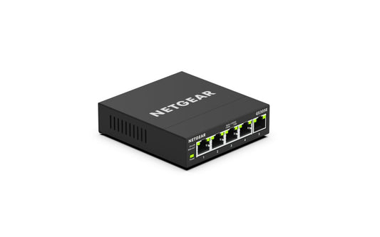 NETGEAR GS305E | 5-poorts Gigabit Ethernet Smart Managed Plus Switch | Webbeheer | QoS & VLAN Ondersteuning | Zwart - Matmuis