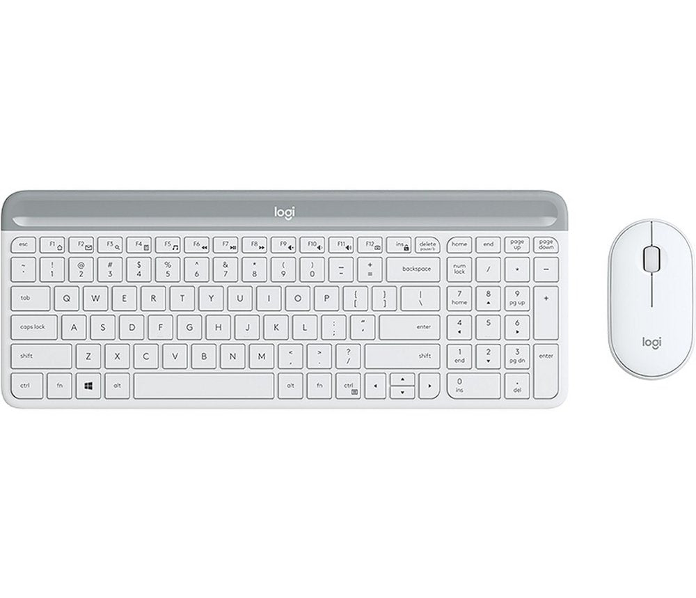 Logitech MK470 Slim | Draadloze Toetsenbord- en Muiscombo (USB) | QWERTY Engels | Wit - Matmuis - Matmuis