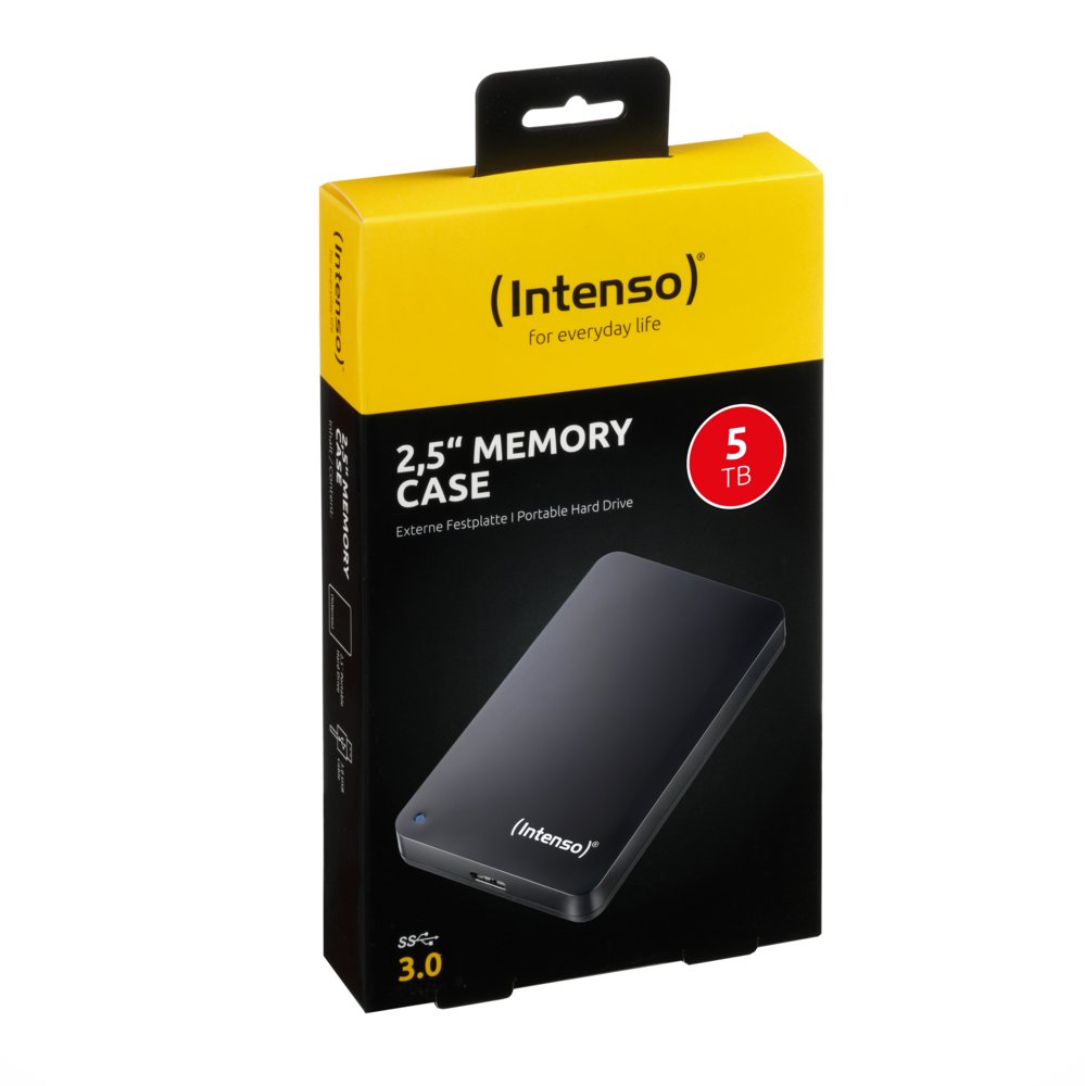 Intenso Memory Case Externe Harde Schijf | 5TB | USB 3.2 | Zwart - Matmuis - Matmuis
