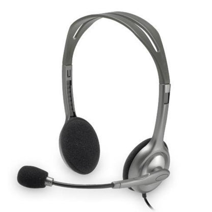 Logitech H110 | On-Ear Bedrade 3,5mm Koptelefoon met Microfoon | Zwart/Zilver - Matmuis - Matmuis