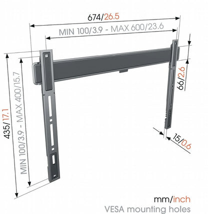 Vogel's TVM5605 | Platte TV-beugel | 40-100" | max 100kg | VESA 600x400 - Matmuis