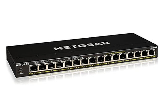 NETGEAR GS316P | Unmanaged | Gigabit Ethernet (10/100/1000 Mbps) | Power over Ethernet (PoE) - Matmuis