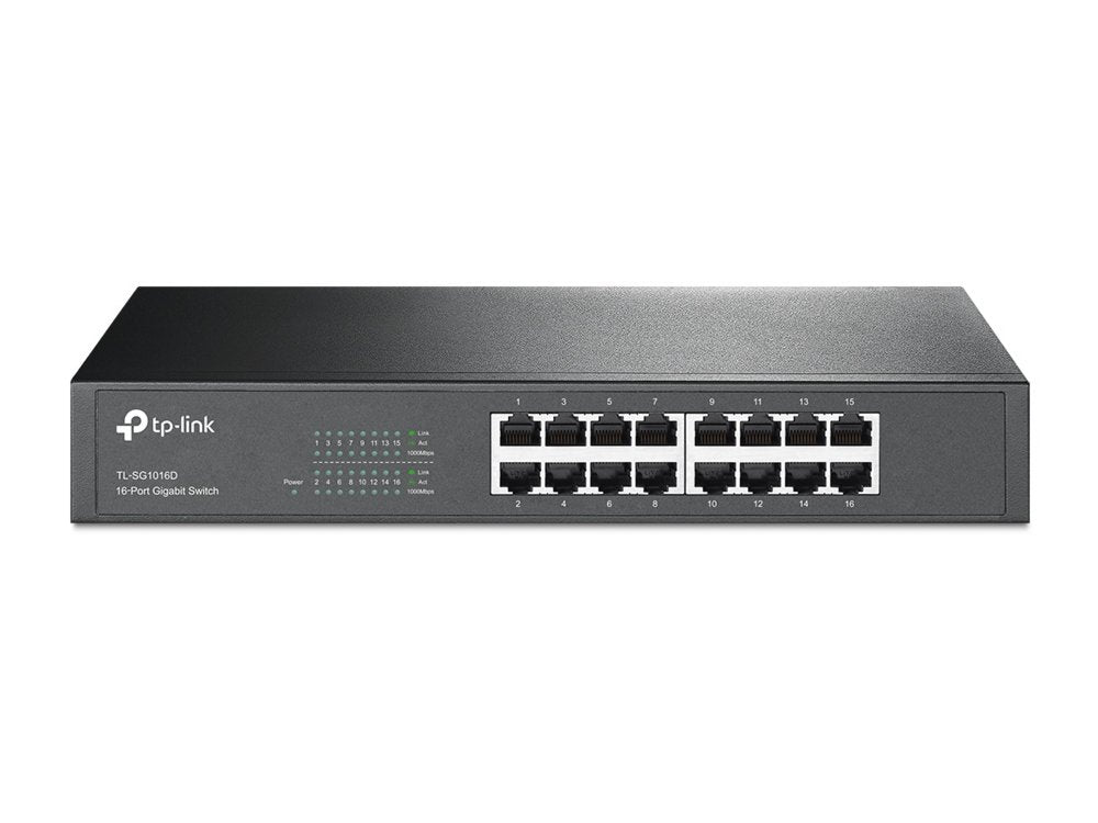 TP-LINK TL-SG1016D | Unmanaged Gigabit Ethernet Switch | 16 Poorten | Zwart