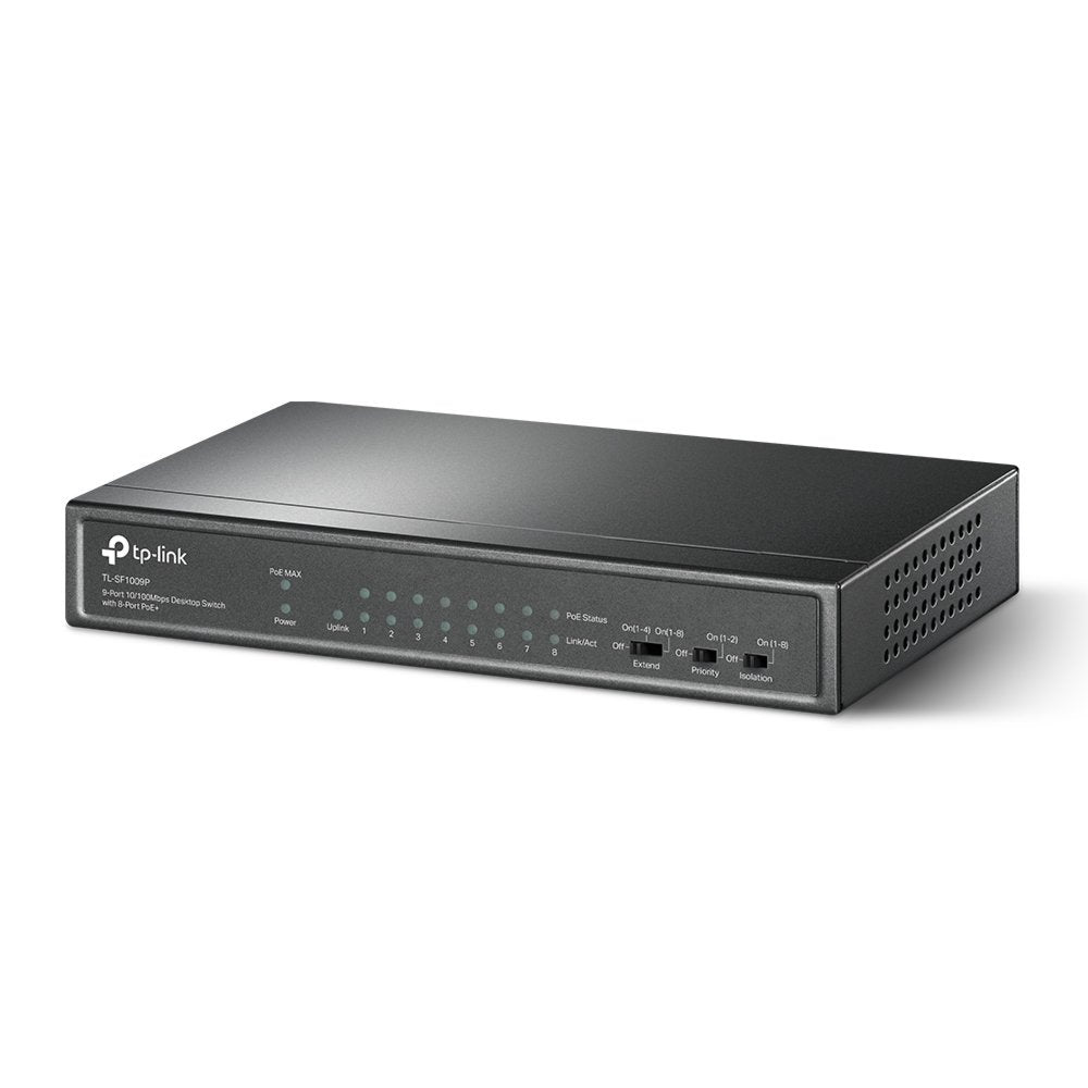 TP-Link TL-SF1009P | Unmanaged | Fast Ethernet (10/100 Mbps) | Power over Ethernet (PoE) - Matmuis