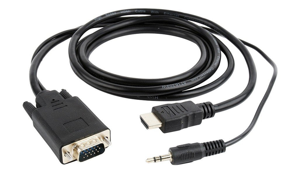 Gembird A-HDMI-VGA-03-6 | HDMI naar VGA Adapter met Audio | 1,8 m | Zwart - Matmuis - Matmuis